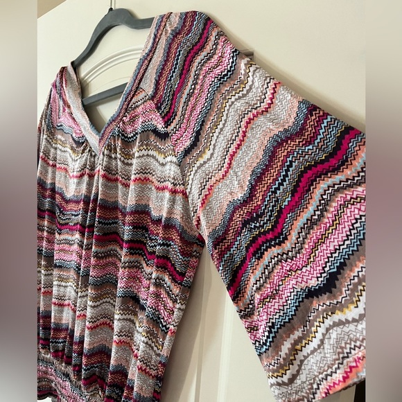 American Rag Rayon Multicolor Striped Women's Blouse Size Medium - Picture 3 of 15